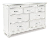 Kanwyn King Panel Bed with Storage with Dresser in Whitewash - PKG007949