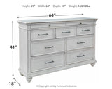 Kanwyn King Panel Bed with Storage with Dresser in Whitewash - PKG007949