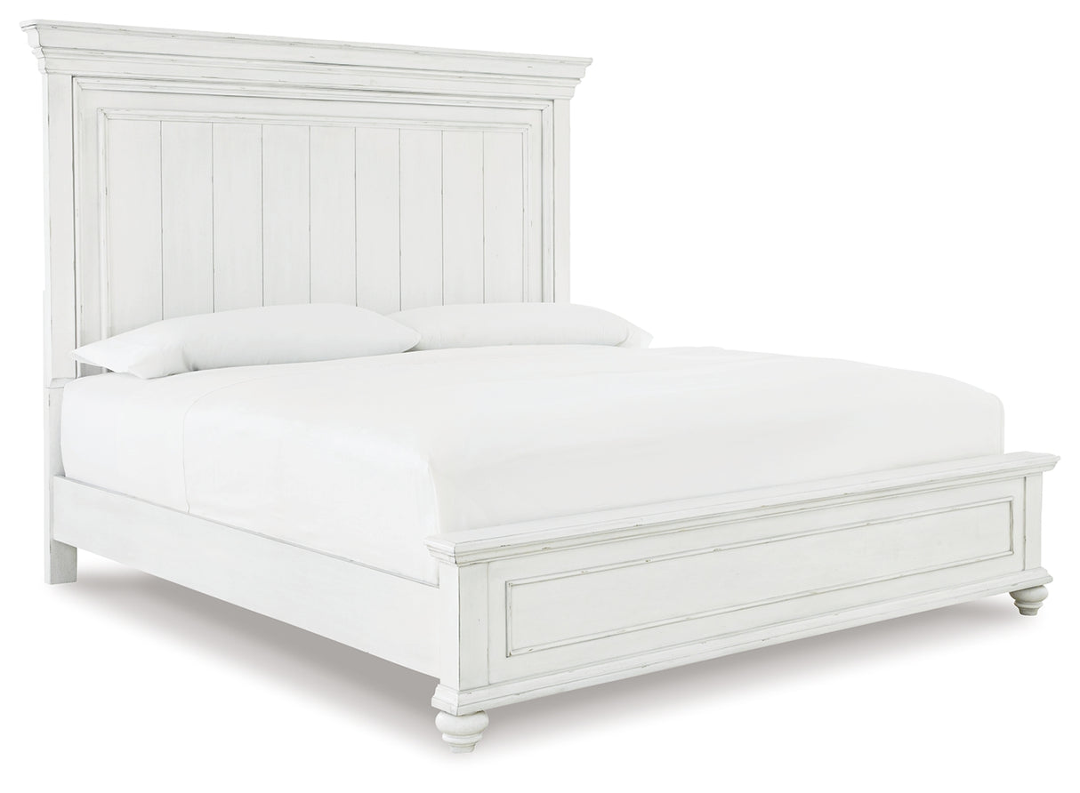 Kanwyn Queen Panel Bed with Dresser in Whitewash - PKG007928