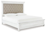 Kanwyn Queen Panel Bed with Dresser in Whitewash - PKG007933