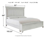 Kanwyn Queen Panel Bed with Storage with Dresser in Whitewash - PKG007938