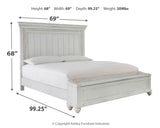 Kanwyn Queen Panel Bed with Storage with Mirrored Dresser and 2 Nightstands in Whitewash - PKG007942