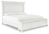 Kanwyn Queen Panel Bed with Storage with Mirrored Dresser and Chest in Whitewash - PKG007939