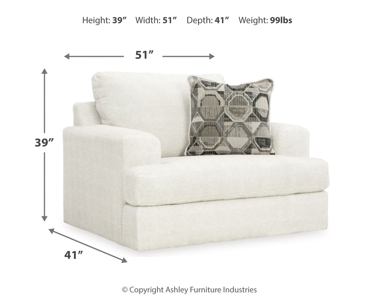 Karinne Chair and Ottoman in Linen - PKG015015