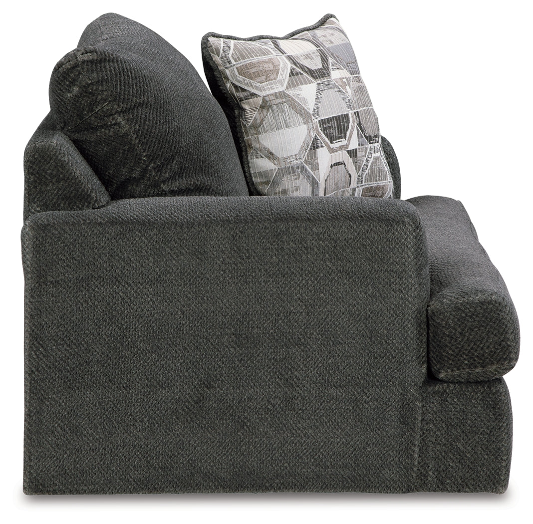 Karinne Chair and Ottoman in Smoke from Ashley - Luna Furniture