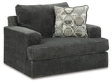 Karinne Chair and Ottoman in Smoke from Ashley - Luna Furniture