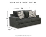 Karinne Sofa and Loveseat in Smoke - PKG015012