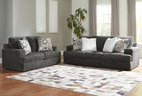 Karinne Sofa and Loveseat in Smoke - PKG015012