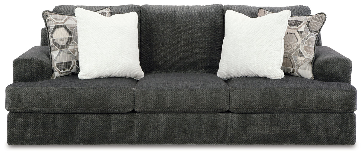 Karinne Sofa and Loveseat in Smoke - PKG015012