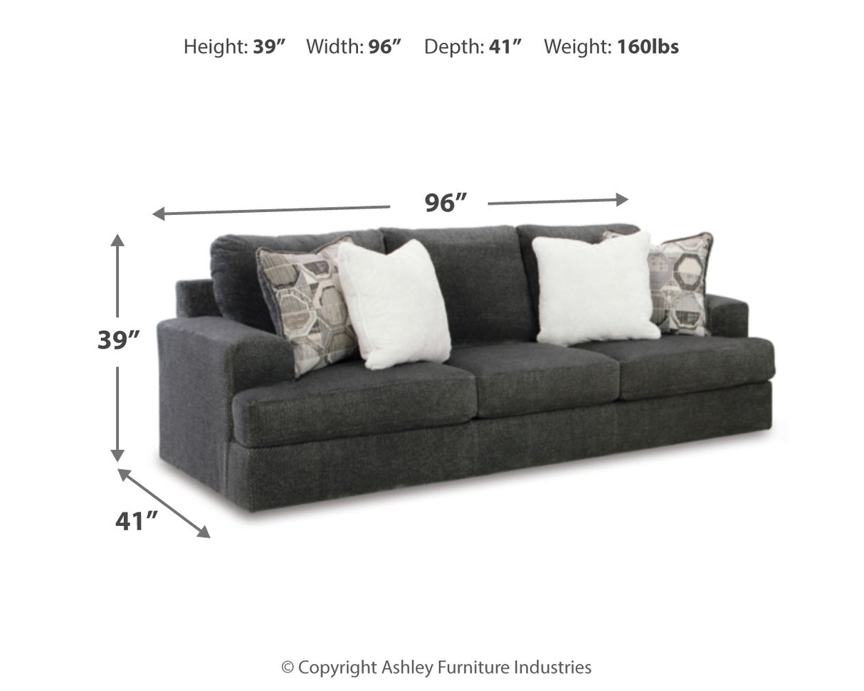 Karinne Sofa, Loveseat, Chair and Ottoman in Smoke - PKG015014