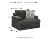 Karinne Sofa, Loveseat, Chair and Ottoman in Smoke - PKG015014