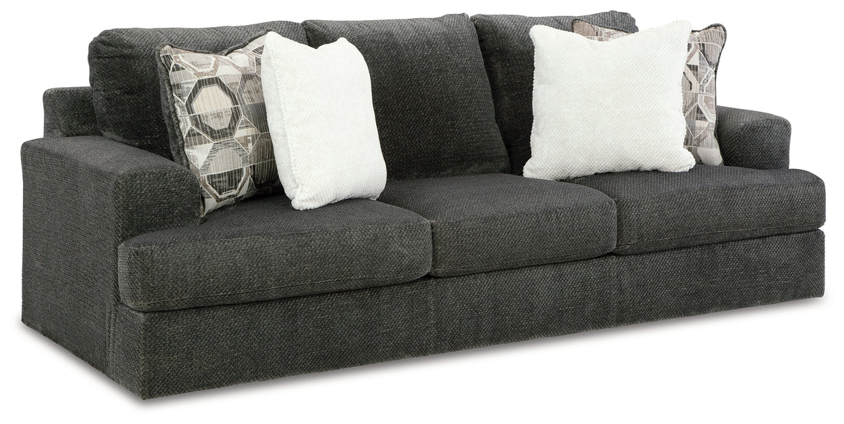 Karinne Sofa, Loveseat, Chair and Ottoman in Smoke - PKG015014