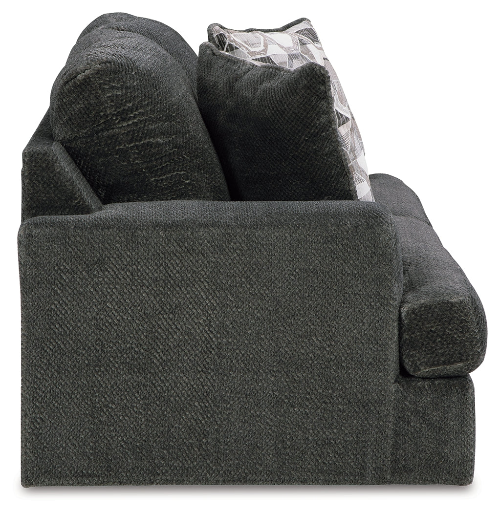 Karinne Sofa, Loveseat, Chair and Ottoman in Smoke - PKG015014