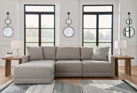 Katany 3-Piece Sectional with Ottoman in Shadow - PKG014513