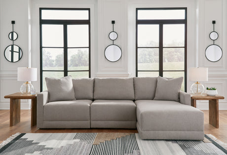 Katany 3-Piece Sectional with Ottoman in Shadow - PKG014514