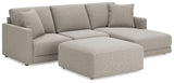 Katany 3-Piece Sectional with Ottoman in Shadow - PKG014514