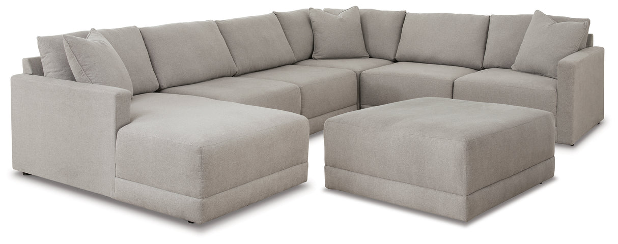 Katany 6-Piece Sectional with Ottoman in Shadow - PKG014516