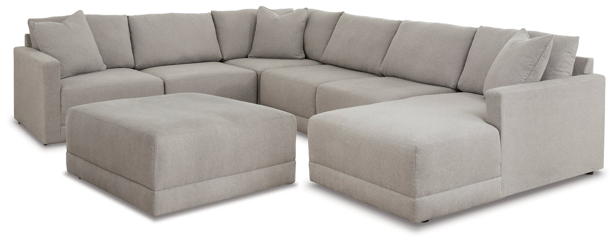 Katany 6-Piece Sectional with Ottoman in Shadow - PKG014517