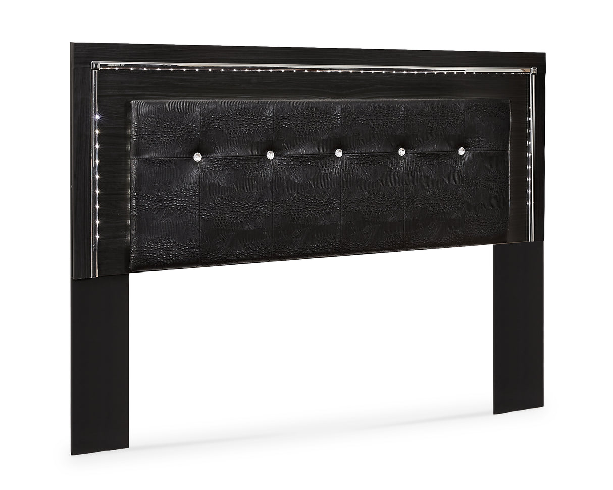 Kaydell King/California King Upholstered Panel Headboard Bed with Dresser in Black from Ashley - Luna Furniture