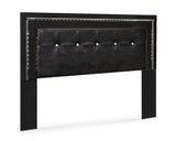 Kaydell King/California King Upholstered Panel Headboard Bed with Dresser in Black from Ashley - Luna Furniture