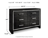 Kaydell King Upholstered Panel Bed with Dresser in Black - PKG014227