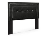 Kaydell Queen/Full Upholstered Panel Headboard Bed with Dresser in Black from Ashley - Luna Furniture