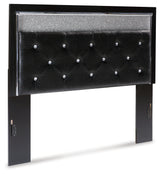 Kaydell Queen Upholstered Panel Headboard with Dresser in Black - PKG014215