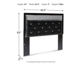 Kaydell Queen Upholstered Panel Headboard with Dresser in Black - PKG014215