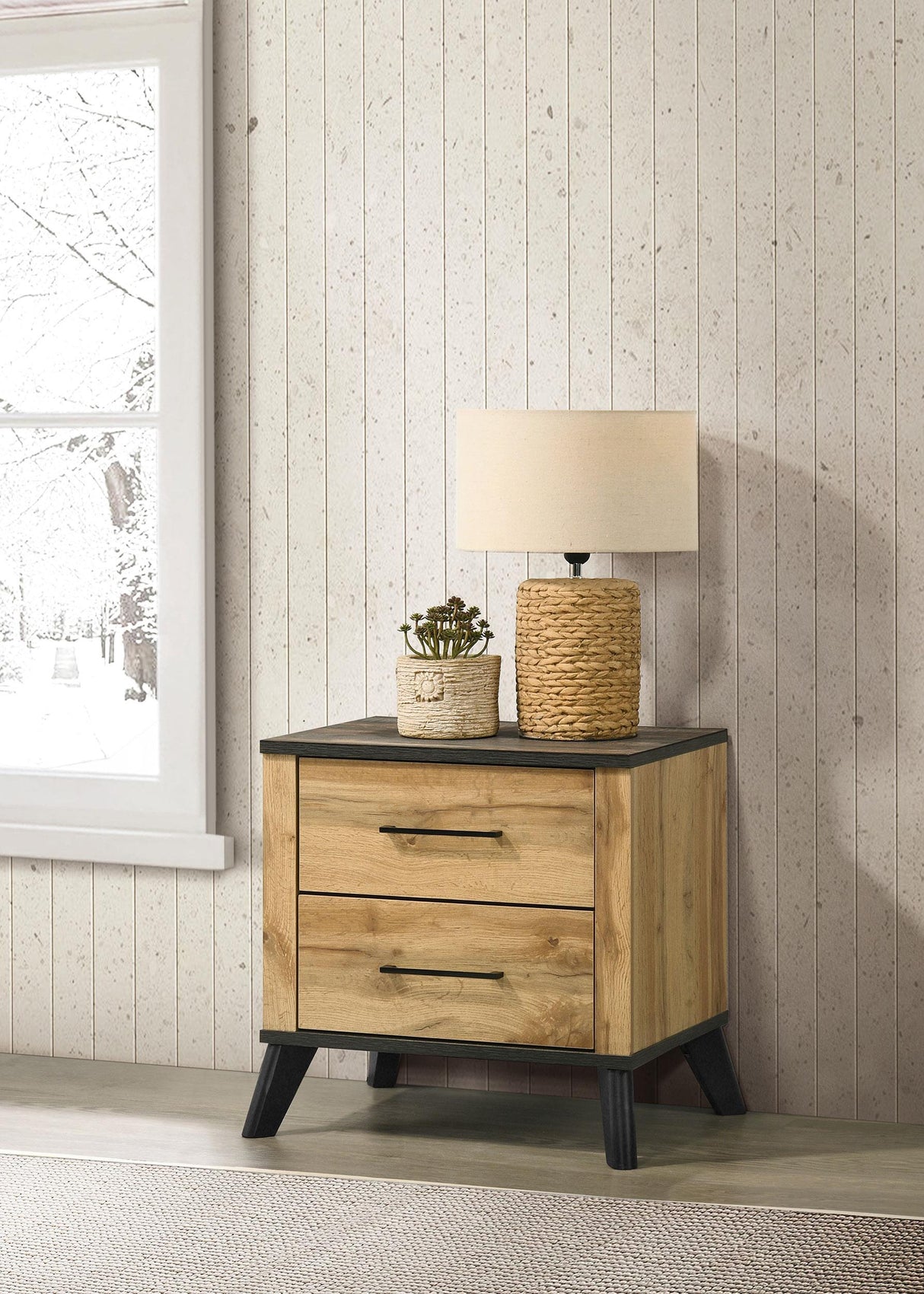 Kaywood 2-drawer Nightstand Bedside Table Natural Pine from Coaster - Luna Furniture