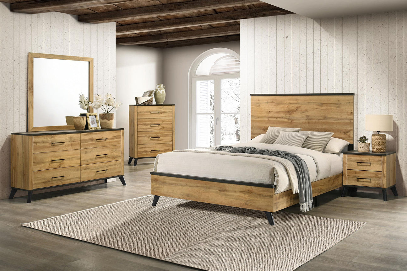 Kaywood Natural Pine 5-Piece Eastern King Bedroom Set from Coaster - Luna Furniture