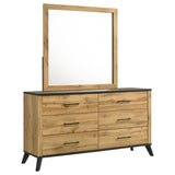 Kaywood 6-drawer Dresser and Mirror Natural Pine from Coaster - Luna Furniture