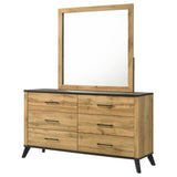 Kaywood 6-drawer Dresser and Mirror Natural Pine from Coaster - Luna Furniture