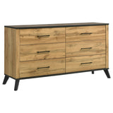 Kaywood 6-drawer Dresser Cabinet Natural Pine from Coaster - Luna Furniture