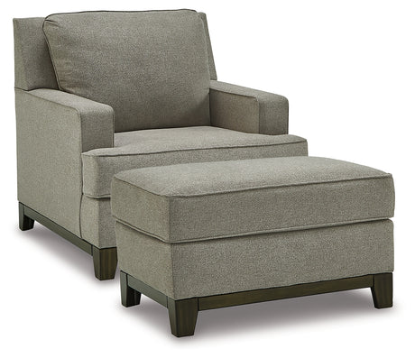 Kaywood Chair and Ottoman in Granite - PKG010980