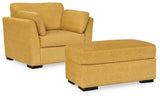 Keerwick Sofa, Loveseat, Chair and Ottoman in Sunflower - PKG018548