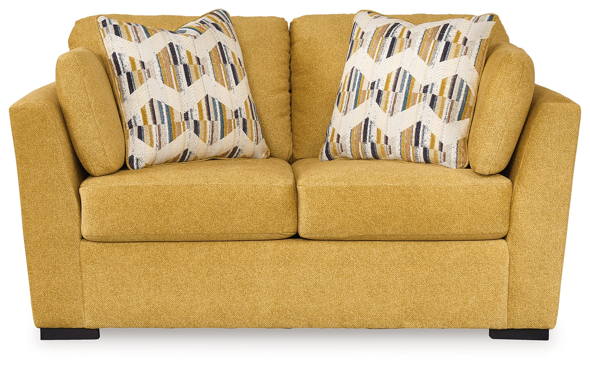 Keerwick Sofa, Loveseat, Chair and Ottoman in Sunflower - PKG018548