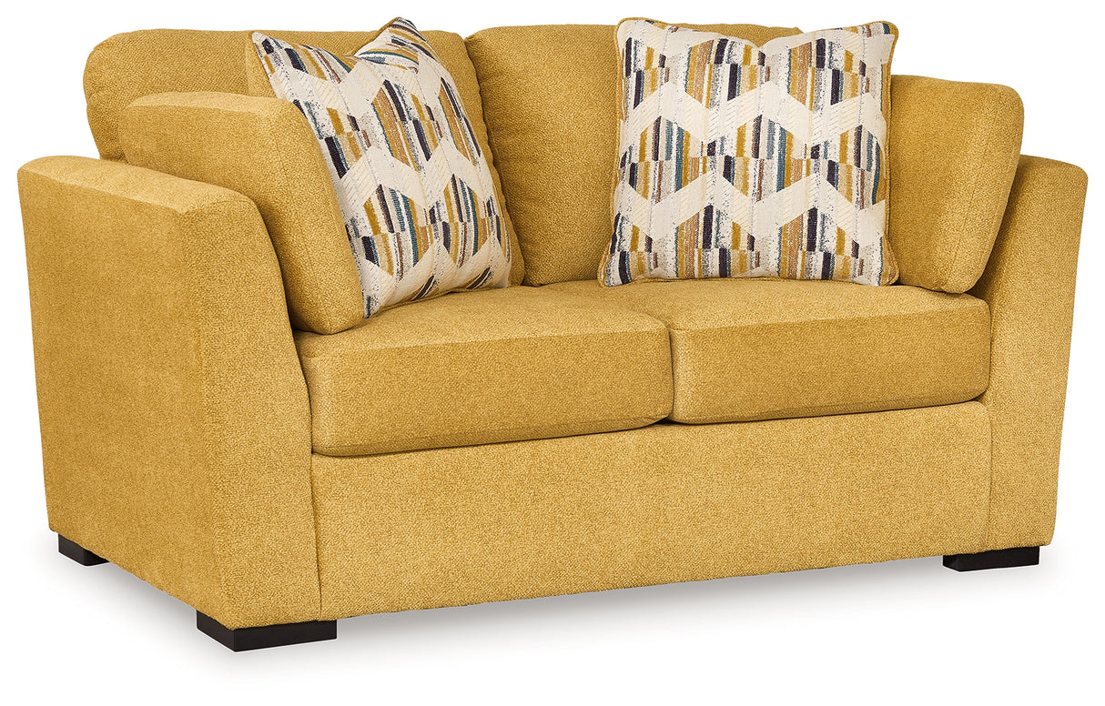 Keerwick Sofa, Loveseat, Chair and Ottoman in Sunflower - PKG018548