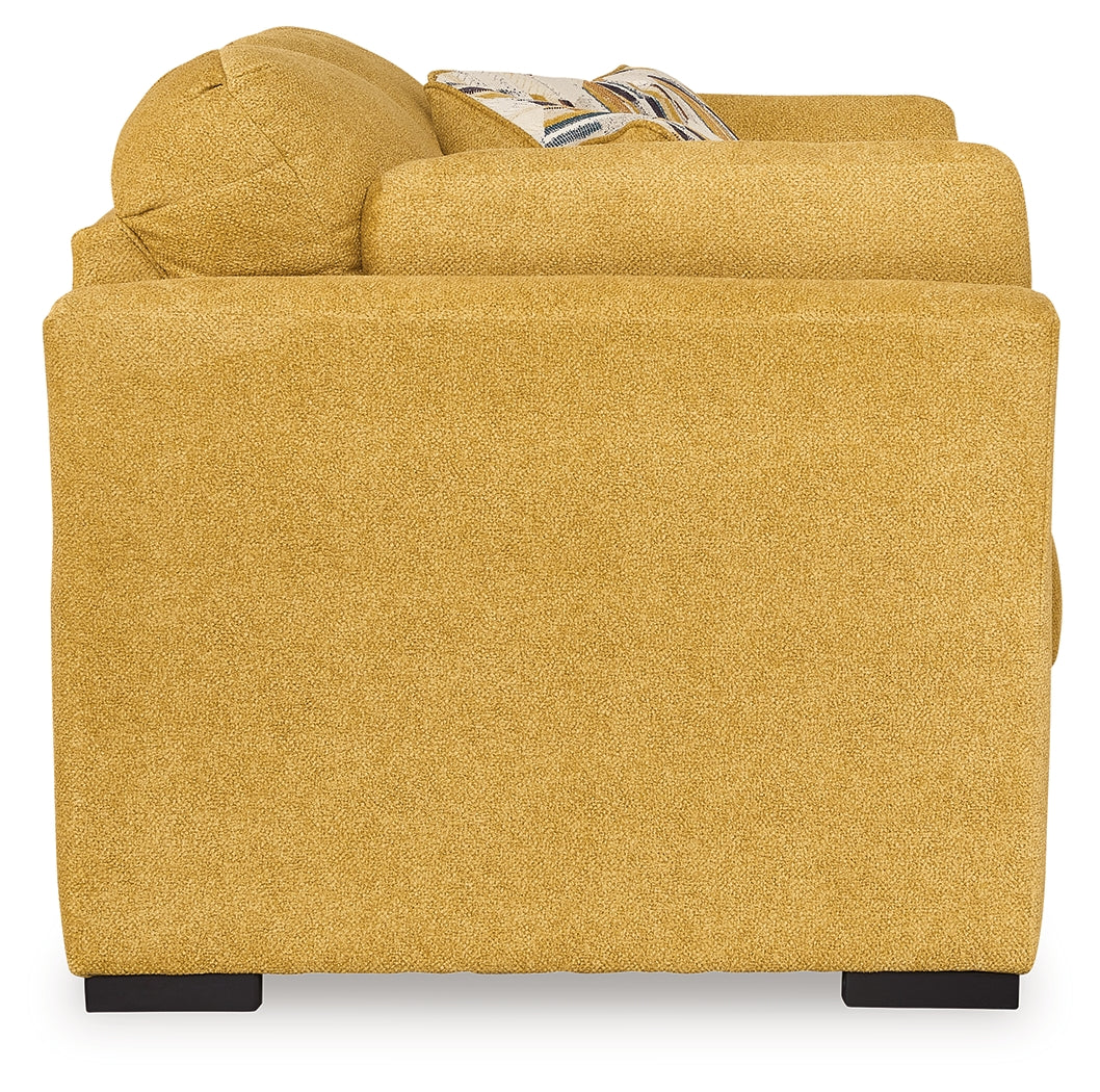 Keerwick Sofa, Loveseat, Chair and Ottoman in Sunflower - PKG018548