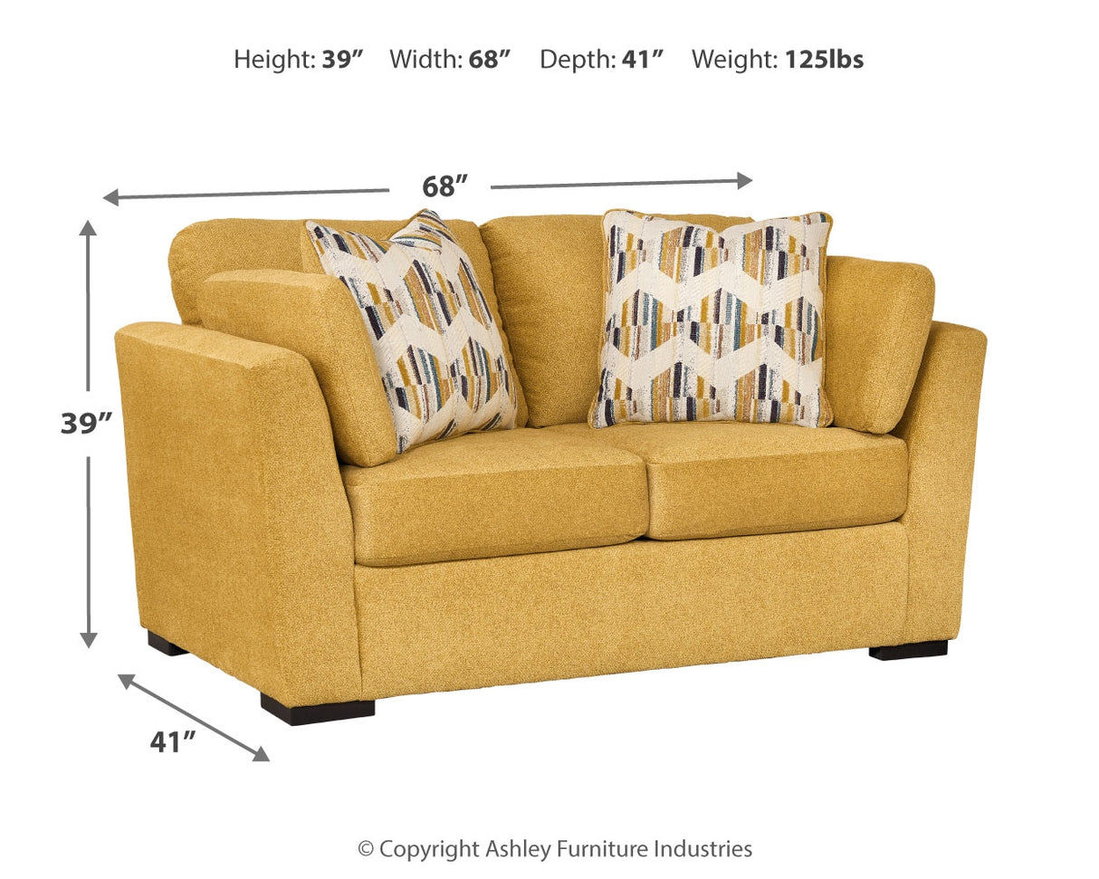 Keerwick Sofa, Loveseat, Chair and Ottoman in Sunflower - PKG018548