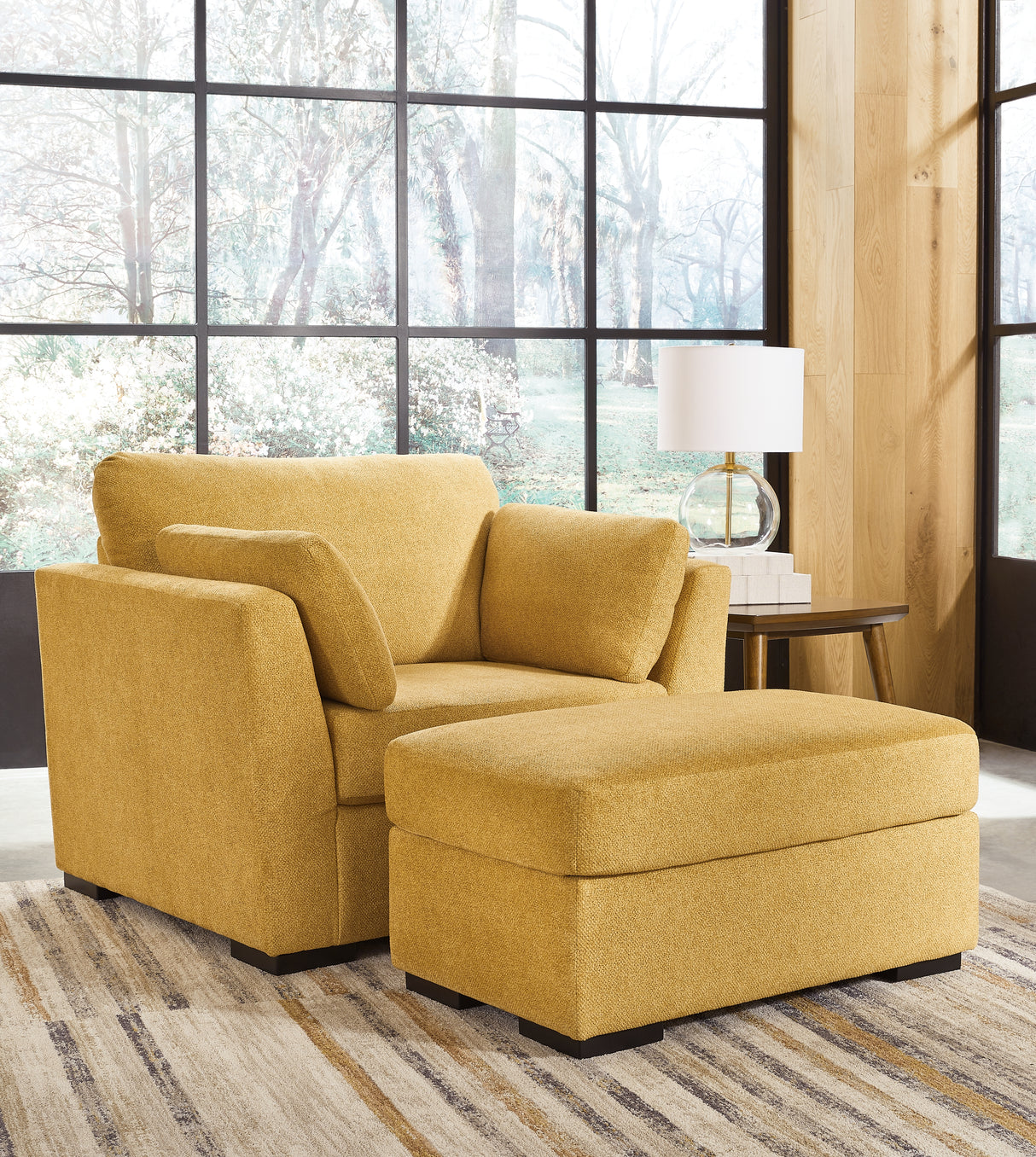 Keerwick Sofa, Loveseat, Chair and Ottoman in Sunflower - PKG018548