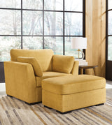 Keerwick Sofa, Loveseat, Chair and Ottoman in Sunflower - PKG018548