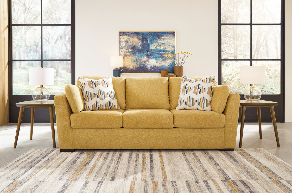 Keerwick Sofa, Loveseat, Chair and Ottoman in Sunflower - PKG018548