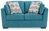 Keerwick Sofa, Loveseat, Chair and Ottoman in Teal - PKG018551