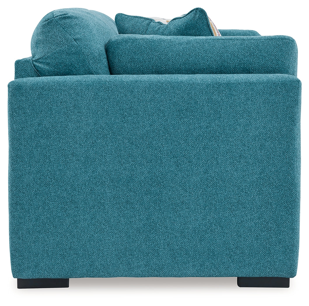 Keerwick Sofa, Loveseat, Chair and Ottoman in Teal - PKG018551