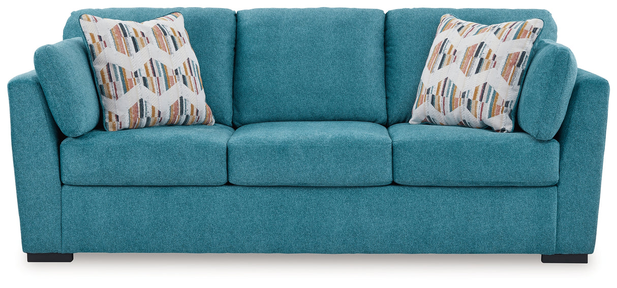 Keerwick Sofa, Loveseat, Chair and Ottoman in Teal - PKG018551