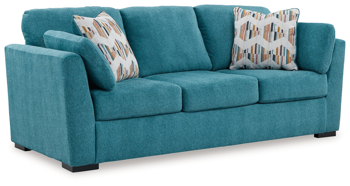 Keerwick Sofa, Loveseat, Chair and Ottoman in Teal - PKG018551