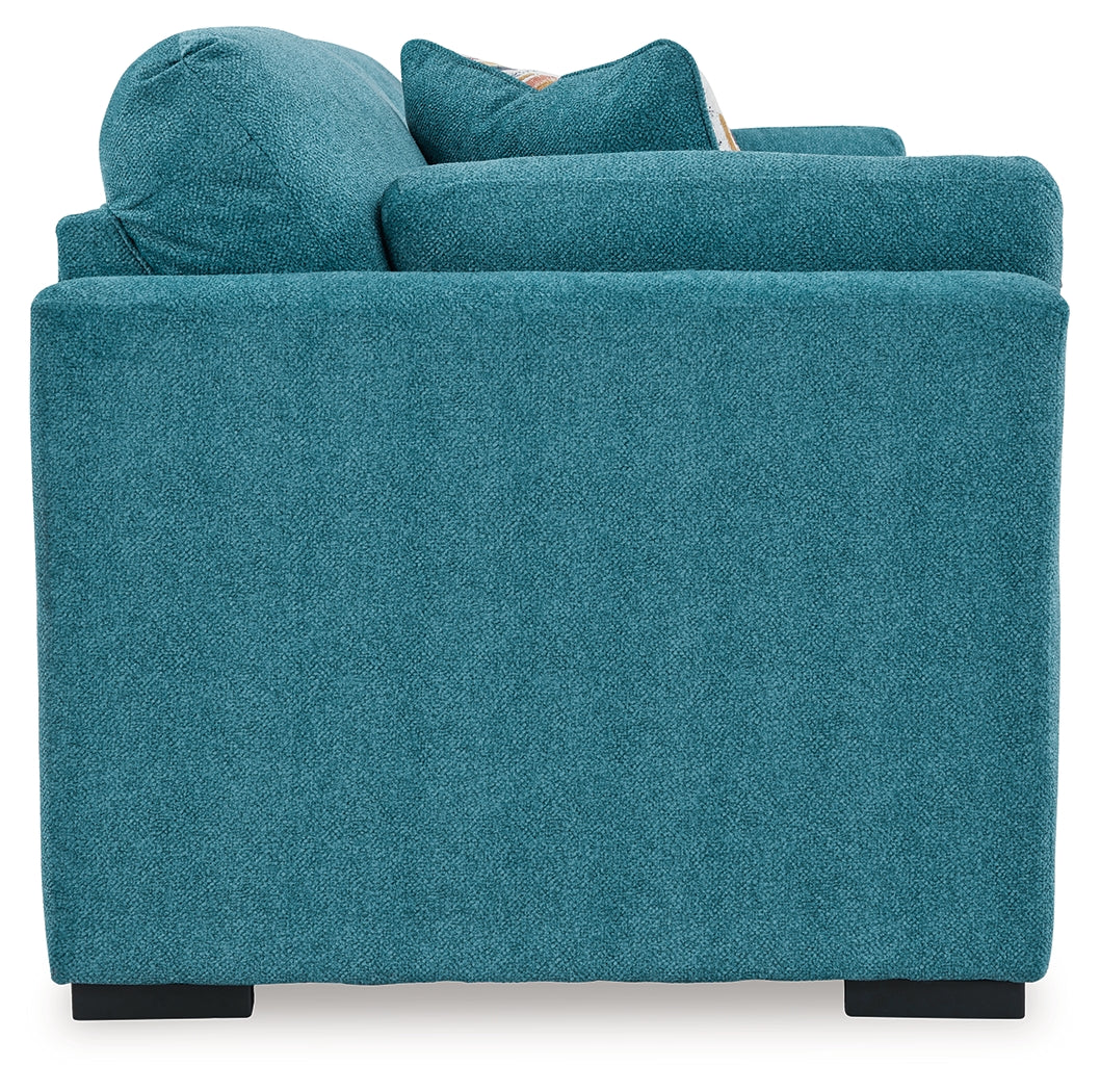 Keerwick Sofa, Loveseat, Chair and Ottoman in Teal - PKG018551