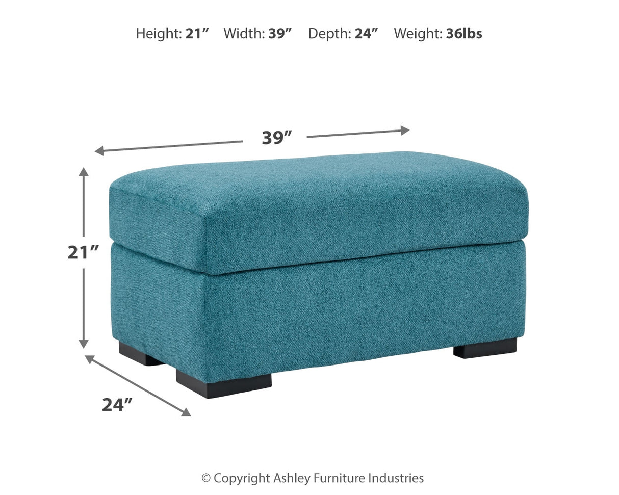 Keerwick Sofa, Loveseat, Chair and Ottoman in Teal - PKG018551