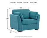 Keerwick Sofa, Loveseat, Chair and Ottoman in Teal - PKG018551