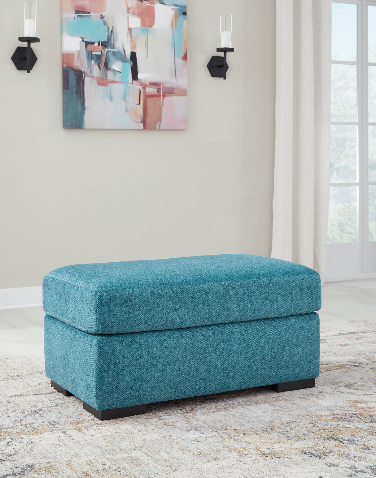 Keerwick Sofa, Loveseat, Chair and Ottoman in Teal - PKG018551